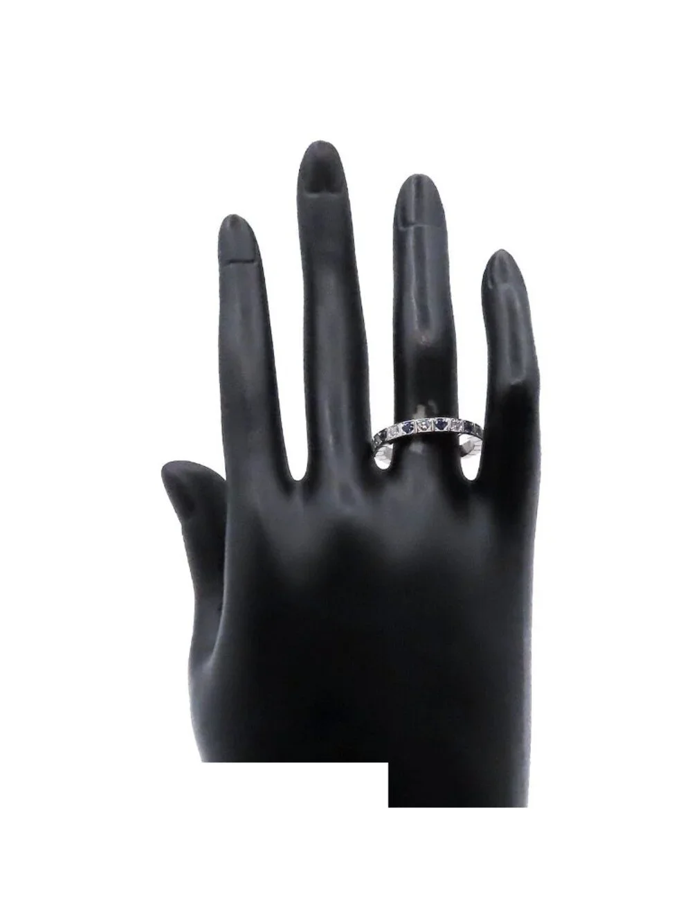 Cartier Lanieres White Gold Diamond Sapphire 18k 58 Ring